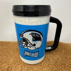 VTG Aladdin Travel Mug Cup 7-11 NFL Carolina Panthers Football Coffee 20oz